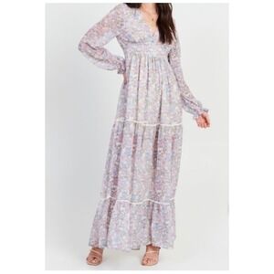 aderny patchwork floral maxi dress pink Aderny Patchwork Floral Maxi Dress